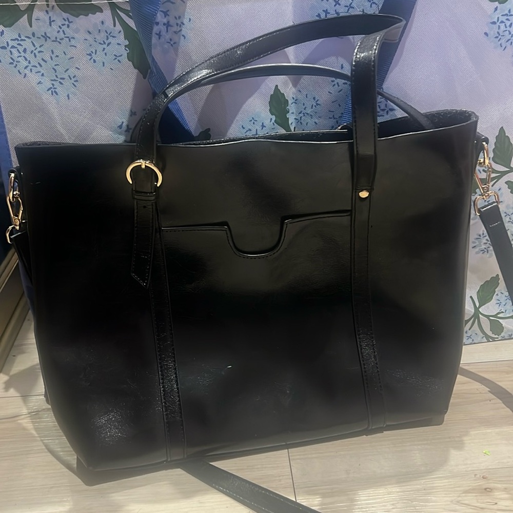 Kattee Genuine Leather Tote Bag Large Black Designer Minimalist Chic Versatile